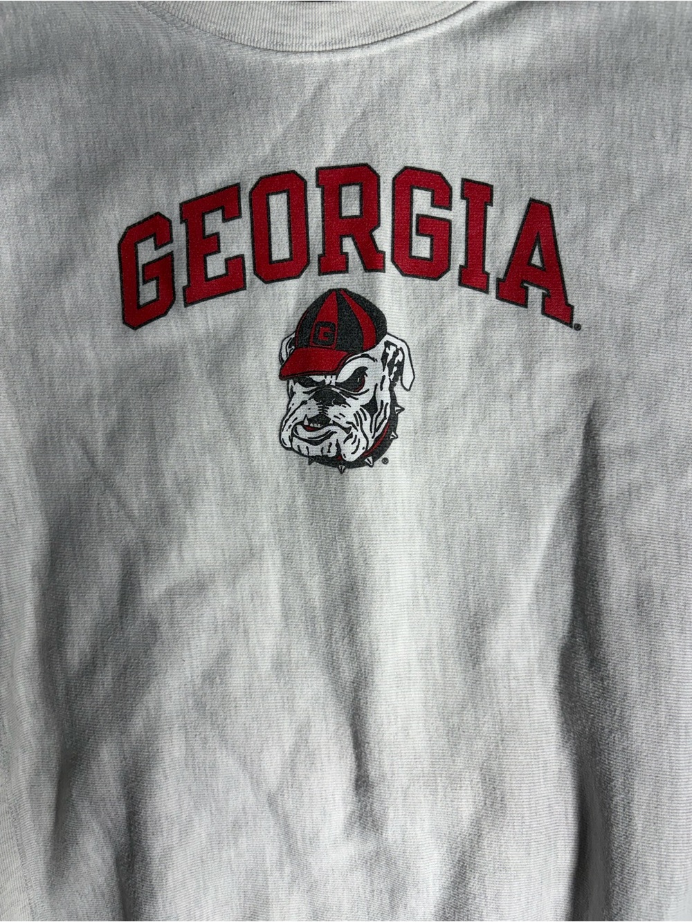 Georgia bull dogs Champion White Short Sleeve Tee with Red Georgia Graphic